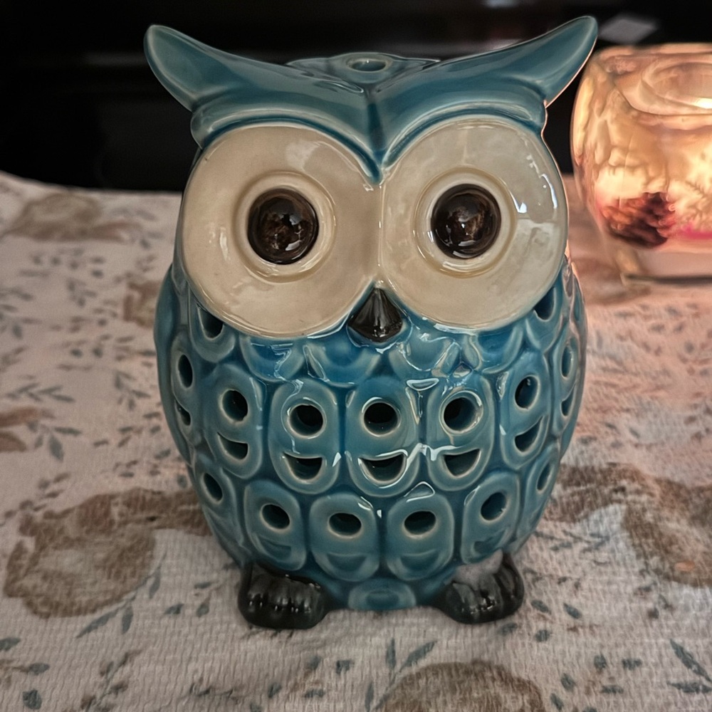 Owl, Ceramic Turquoise Figurine